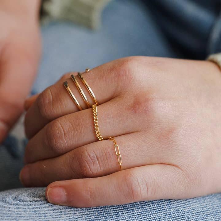 Metrix Jewelry - Wholesale Chain Ring - Dainty Paperclip Chain Ring - Choose Your Metal; Chain Ring