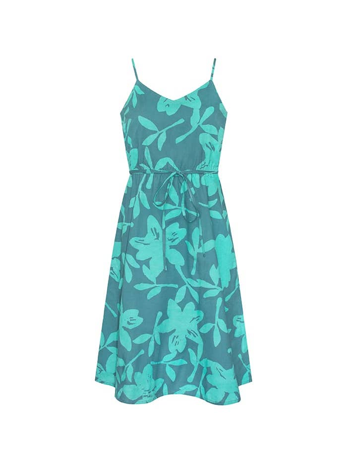 Global Mamas - Wholesale Dress - Women's - Sunset Dress: Blossom - Sea Glass-Organic