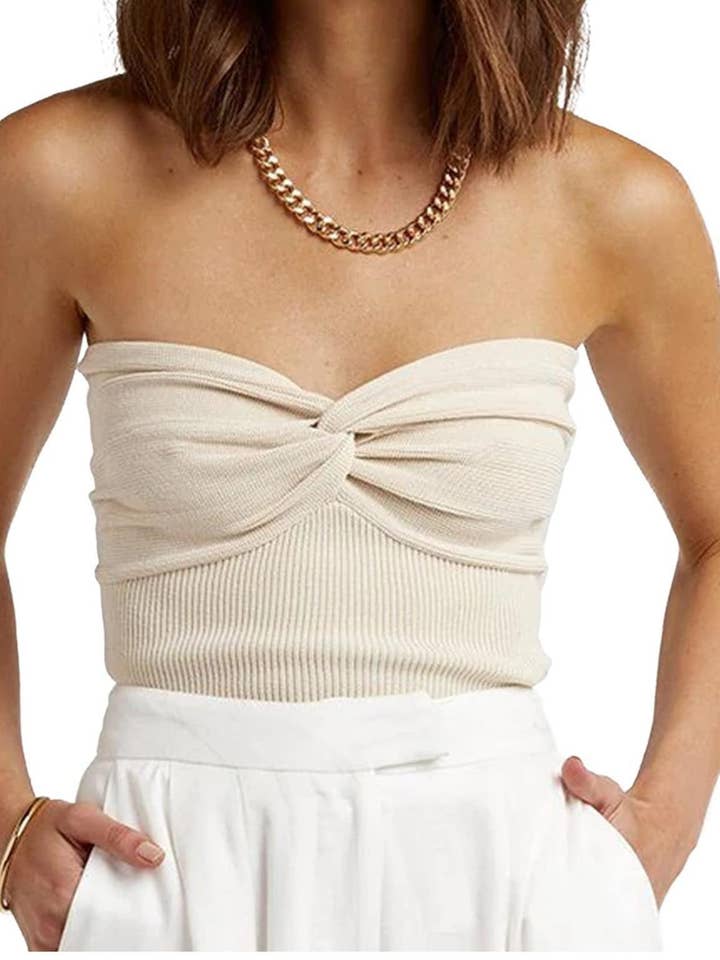Sweetkama Ladies Solid Sleeveless No Collar Crop Top for wholesale by Sweetkama