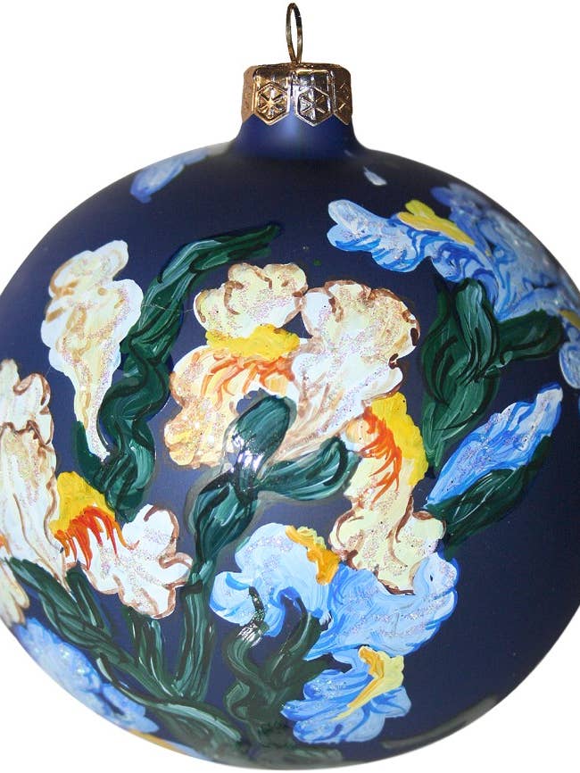 Wyspianski's Irises Hand-blown Christmas Ornament for wholesale by Mia's Polish Treasures