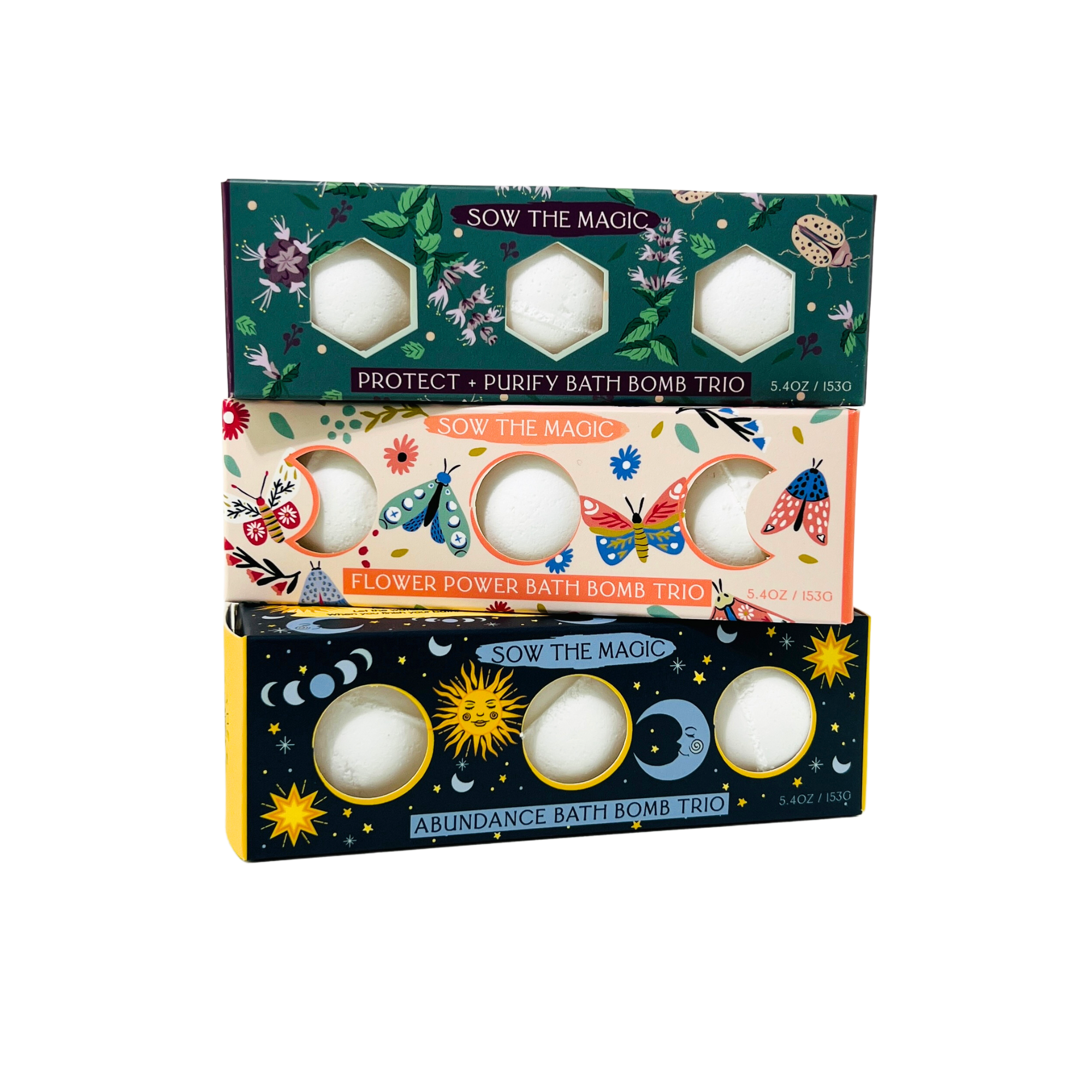 Sow the Magic – wholesale Bath bomb/fizz – Moon Phase Abundance Bath Bomb Trio3