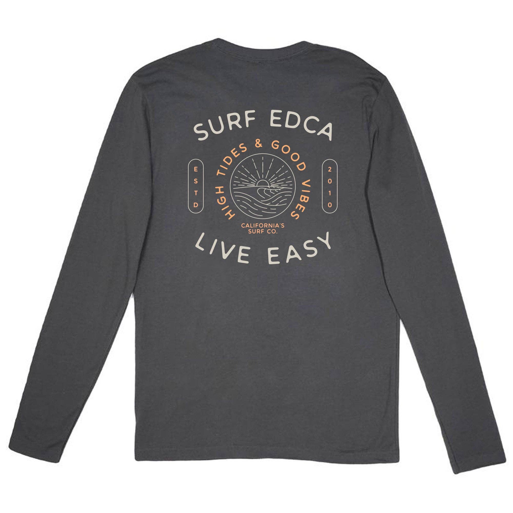 Everyday California - Wholesale Screen Printed T-Shirt - Men's - Ponto Long Sleeve - California Surf Sunset Beach Tee2