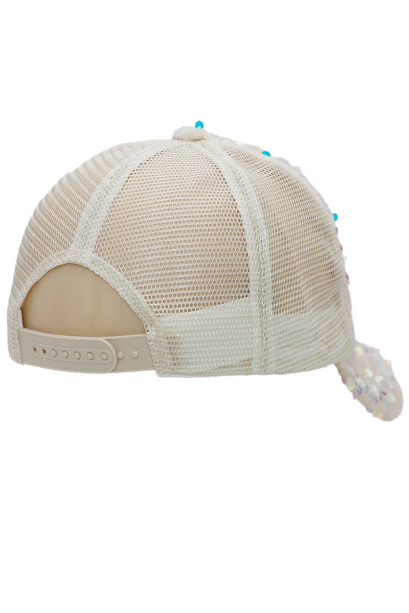 Cap Zone - Venta al por mayor Gorra trucker - Mujer - Gorra de camionero de poliéster adornada con lentejuelas metálicas5