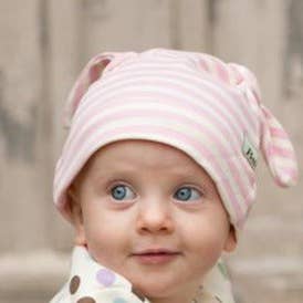 Pink Stripes Double Knotted Hat for wholesale by Bubele