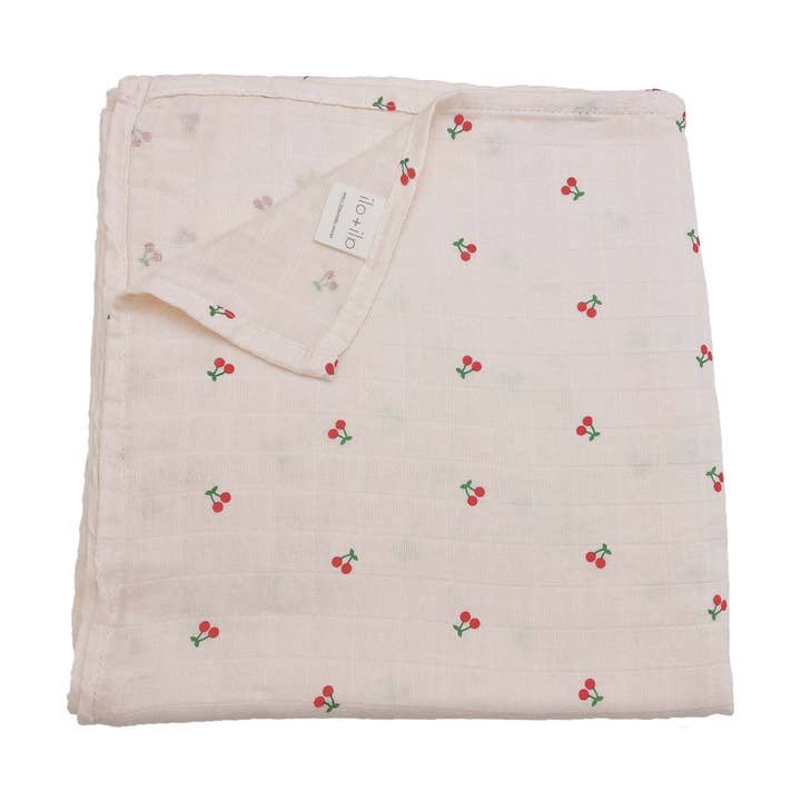 Ali+Oli - Wholesale Swaddle - Baby - Bamboo Muslin Swaddle Blanket (Cherry)