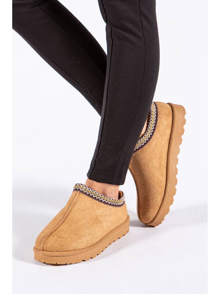 No Doubt Shoes - Wholesale Slippers - Women's - Aztec Detail Faux Fur Lining Mini Boots 2