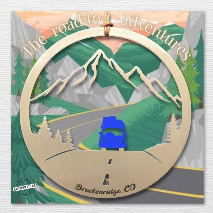 Mountain Car Trip Ornament- 4x4 Road to Adventures Card for wholesale by Authenticaa