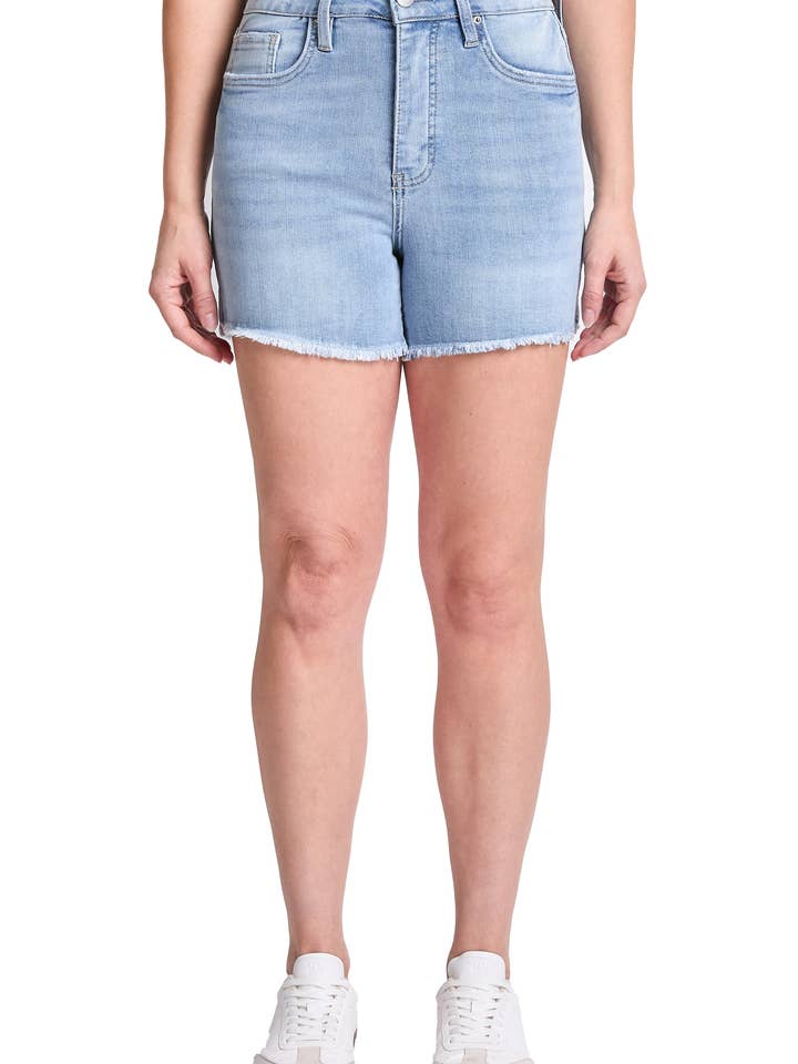 Plus Size Essential High Rise Fray Hem With Side Slit Shorts for wholesale by RFM