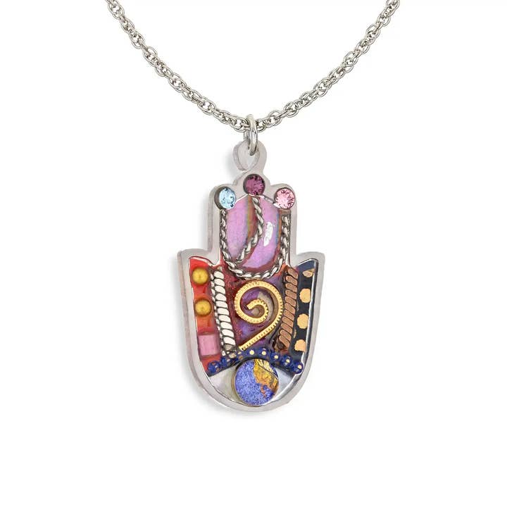 Seeka Red Hamsa with Shaddai Necklace for wholesale by Seeka Jewelry and Judaica