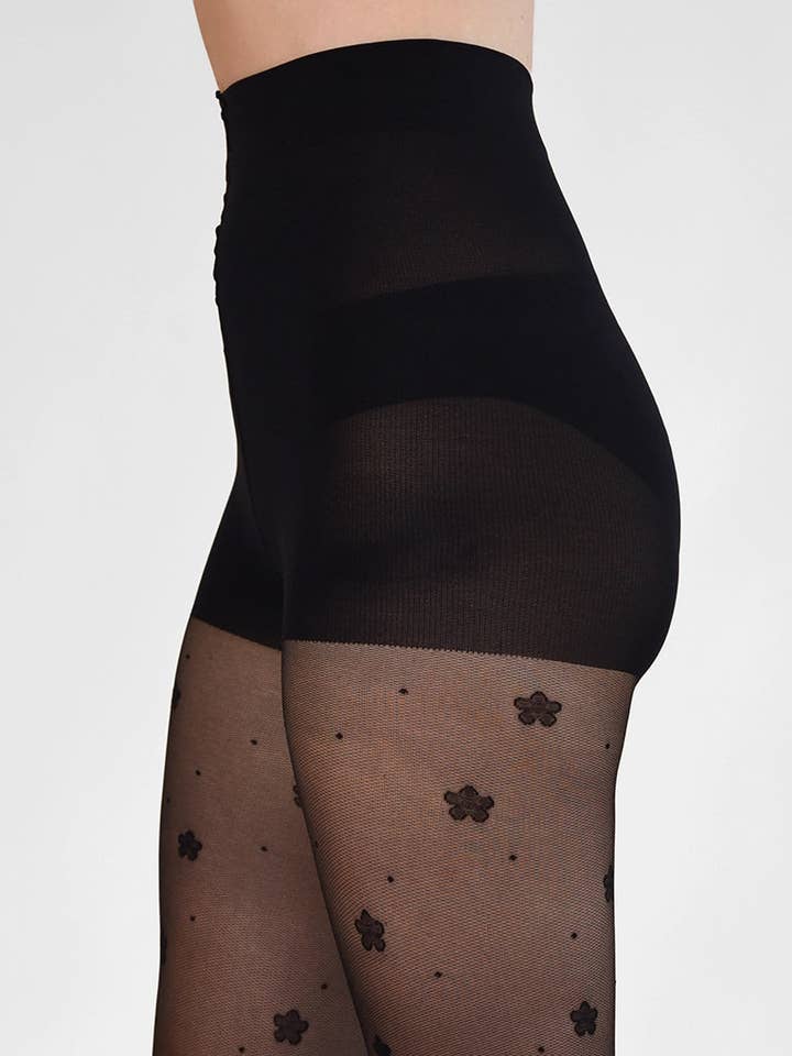 Rachel - Wholesale Tights - Women's - Daisy & Dot Pattern Tights