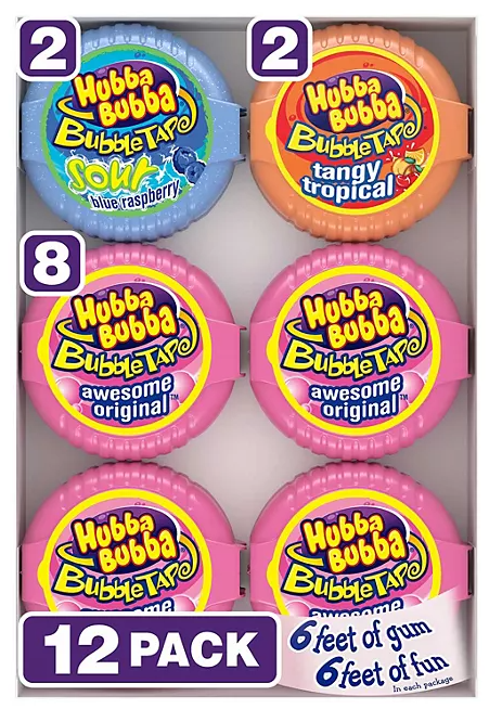 iSweet.ca - Wholesale Chewing Gum - (S1-06) US - Hubba Bubba Bubble Tape Gum Assorted X 12 Units0