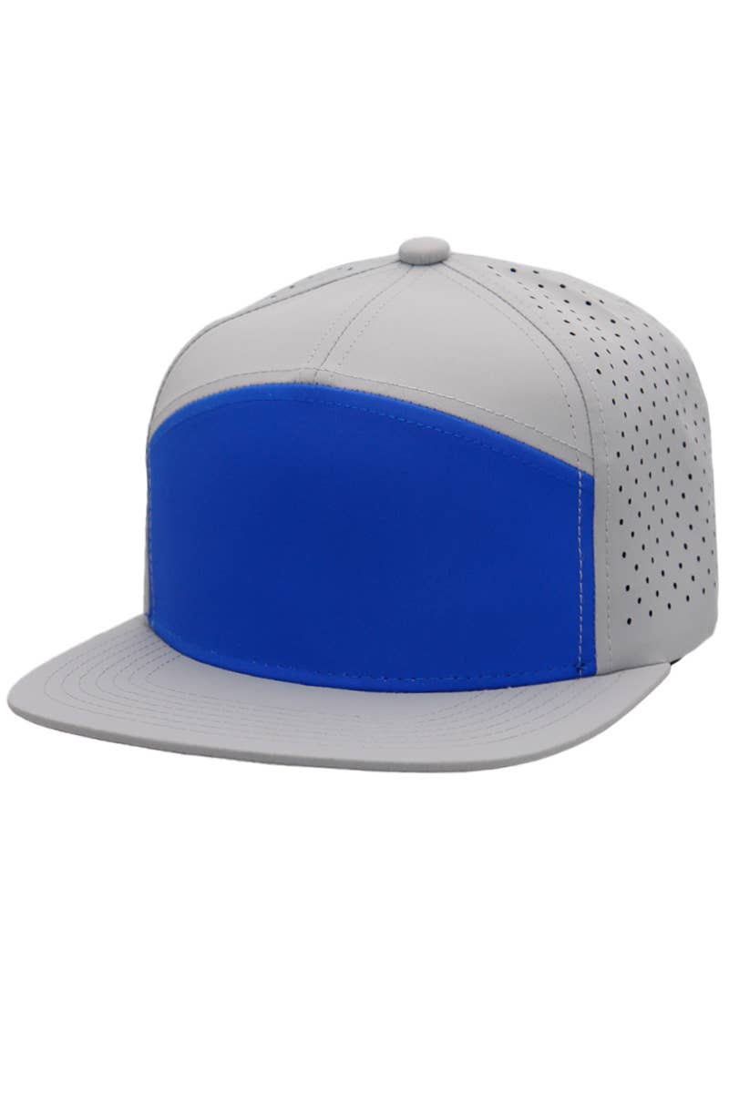 Cap Zone – Boné - Unissexo por atacado – Boné Snapback 7 Painéis com Frente Colorida e Perfurações Digitais9
