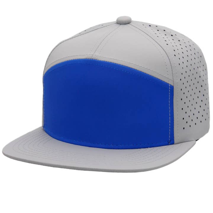 Cap Zone - Wholesale Flat Brim Cap - Unisex - Colored Front 7 Panel Digital Perforated Snapback9