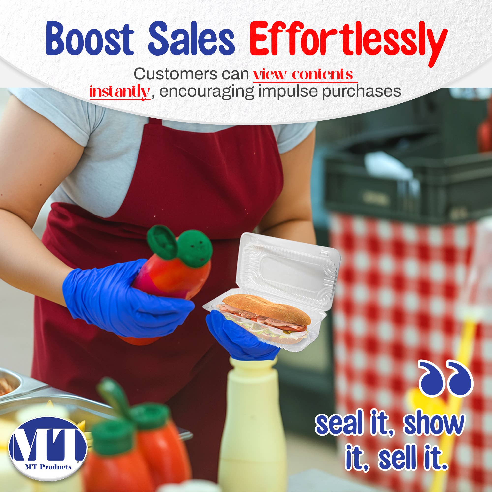 MT Products - Wholesale Food Storage Container - MT Products OPS Plastic Hoagie Container2