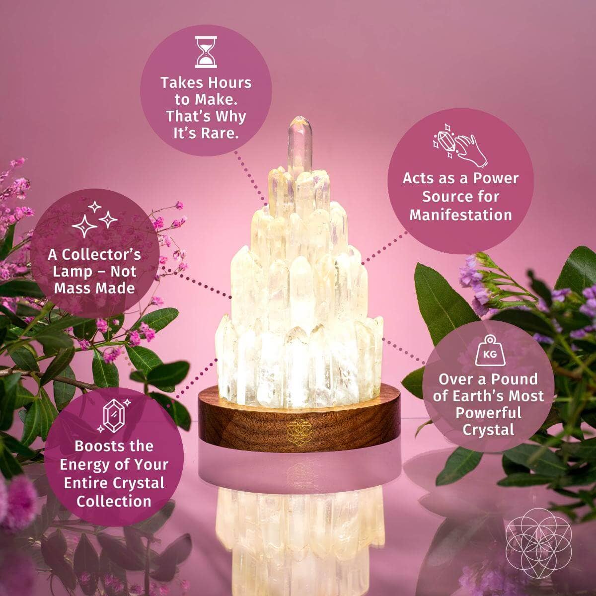Conscious Items - Wholesale Accent/Desk Lamp - The Clear Quartz Manifestation Tower Lamp3