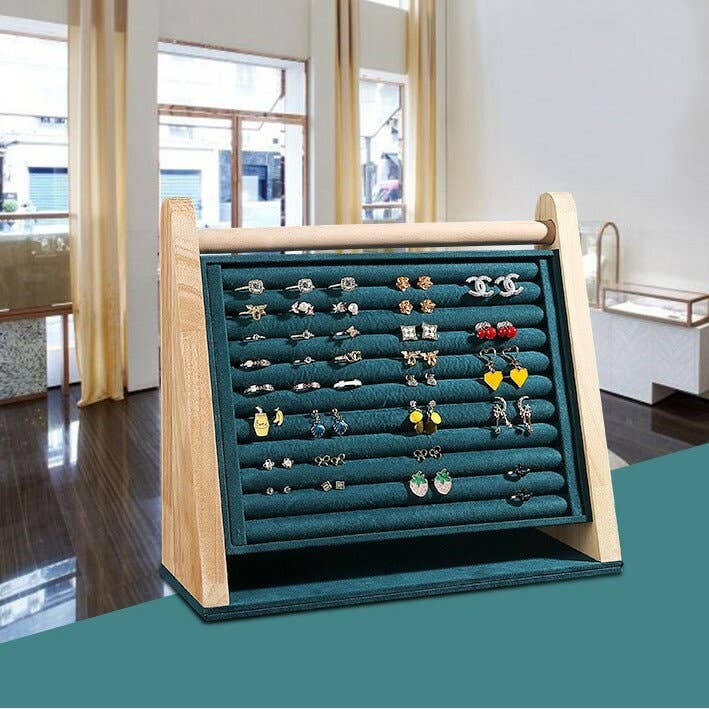 Zakka – Suporte de joias e exposição por atacado – Organizador e Expositor de Joias em Madeira Maciça para Anéis e Brincos5