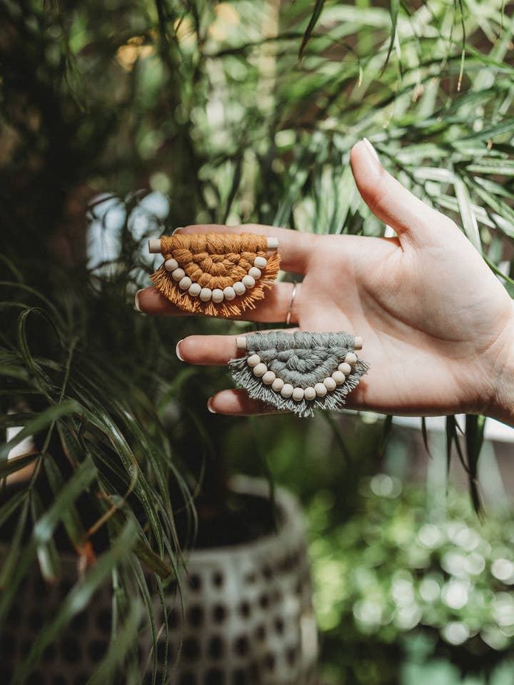 Macramé Vent Clips for wholesale by Northwest Knot