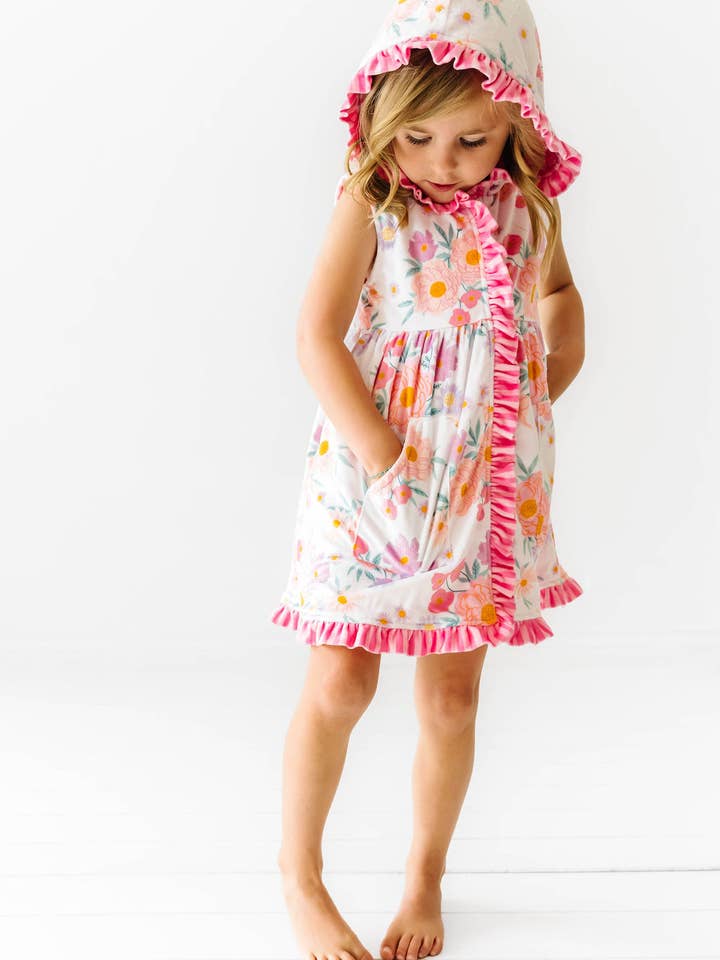Laguna girls floral reversible swimsuit coverup for wholesale by Khloe jean clothing