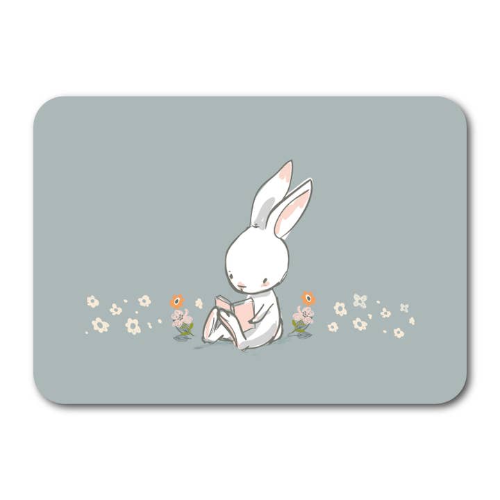 Cartão-postal de papel natural com coelho lendo, cantos arredondados, formato paisagem DIN A6 por atacado de Gutrath Verlag