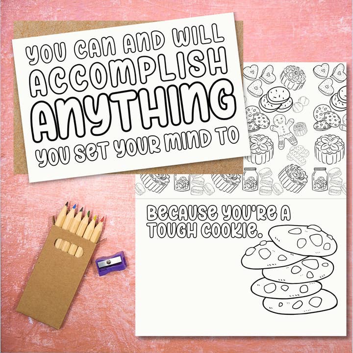 Tough Cookie Coloring Card for wholesale by ZiggyTown Designs