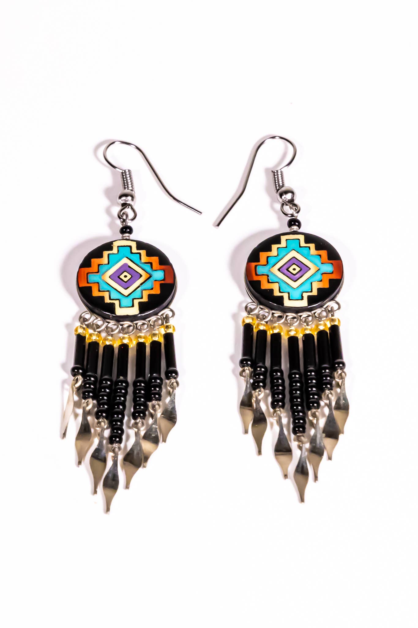 Shelley Enterprises Inc. - Vendita all'ingrosso Orecchini pendenti - 7601-Orecchini dipinti, fatti a mano con perline ceche23