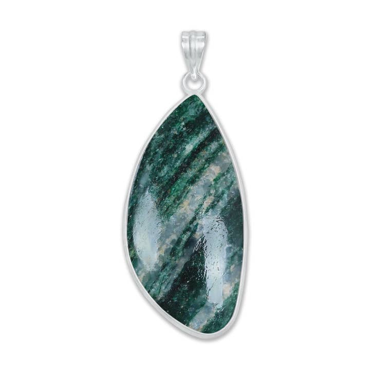 Handmade Jewels - Wholesale Individual charm/pendant - Green Aventurine Minimalist Pendants - Handmade, Silver-Plated Brass, Wholesale Crystal Jewelry9