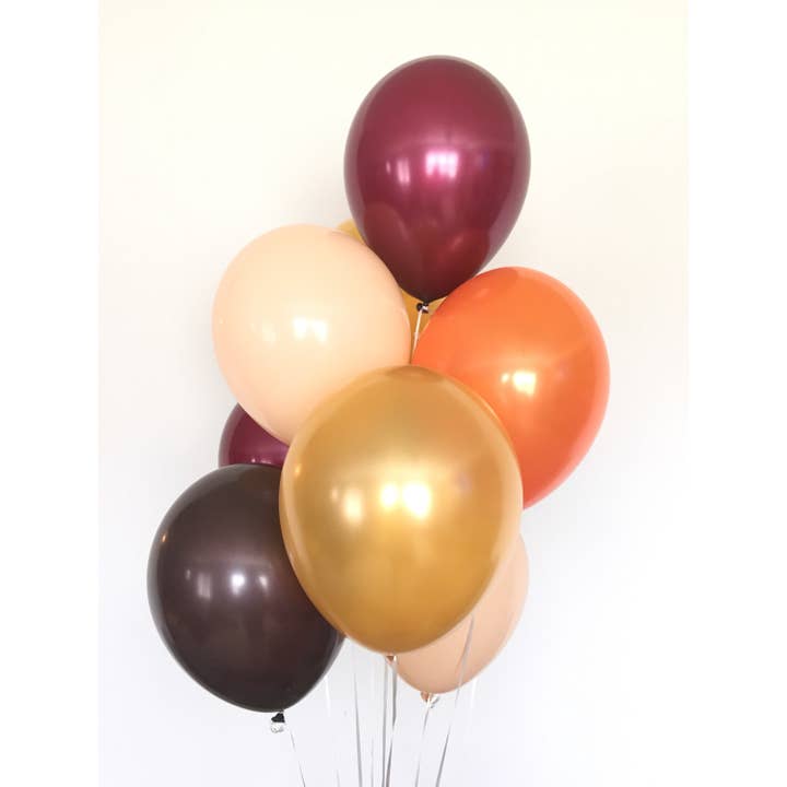 Hullaballoons – Engroshandel Ballon – Fall Blush og Bourgogne balloner | Sæt med 10 latexballoner4