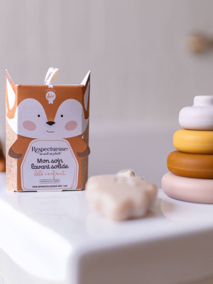 Solid washing care BABY & CHILDREN FROM 1 YEAR OLD ORGANIC for wholesale by Respectueuse