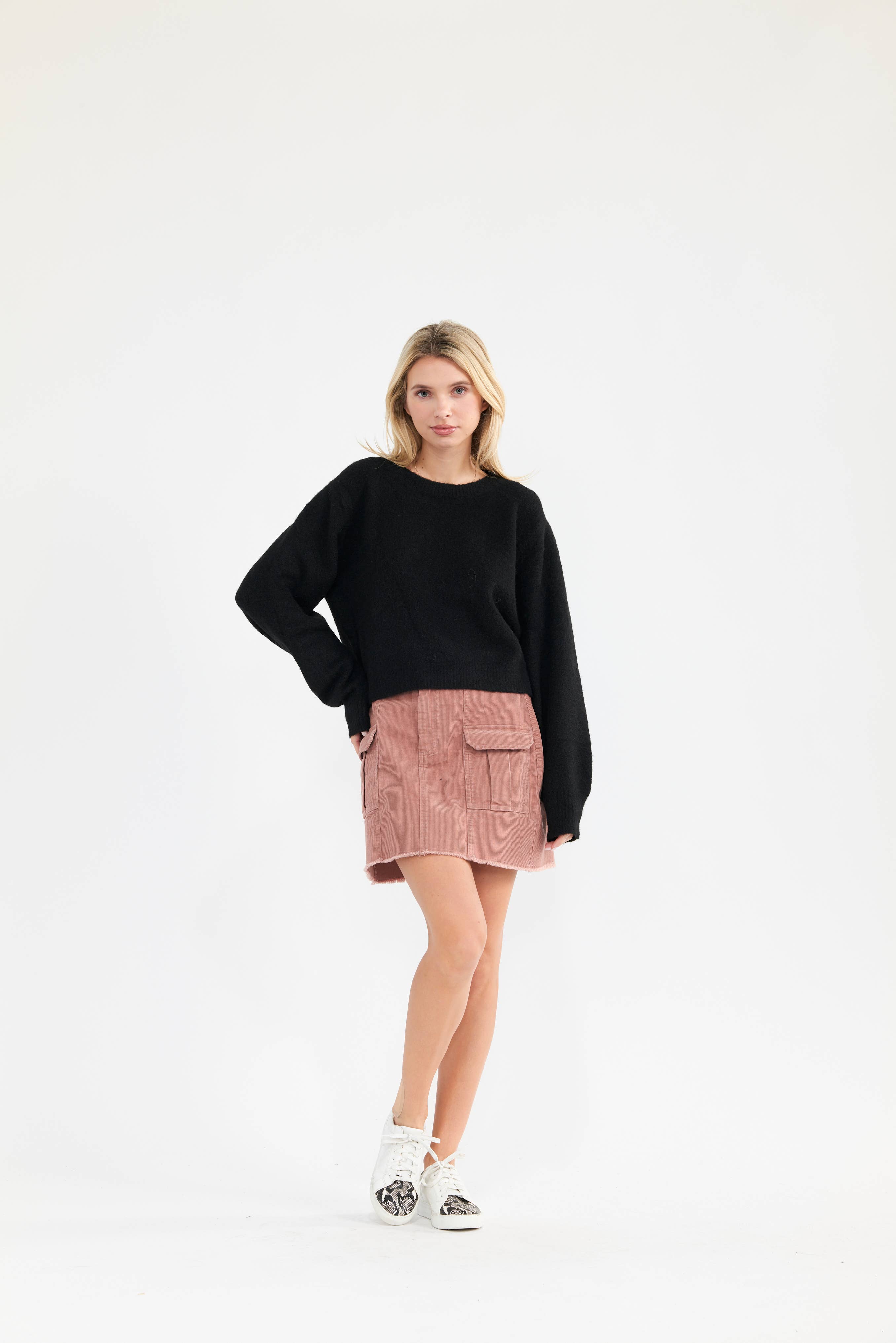 Newbury Kustom - Vente Pull en maille – femme - 11310-Pull en maille douce légèrement raccourci uni1