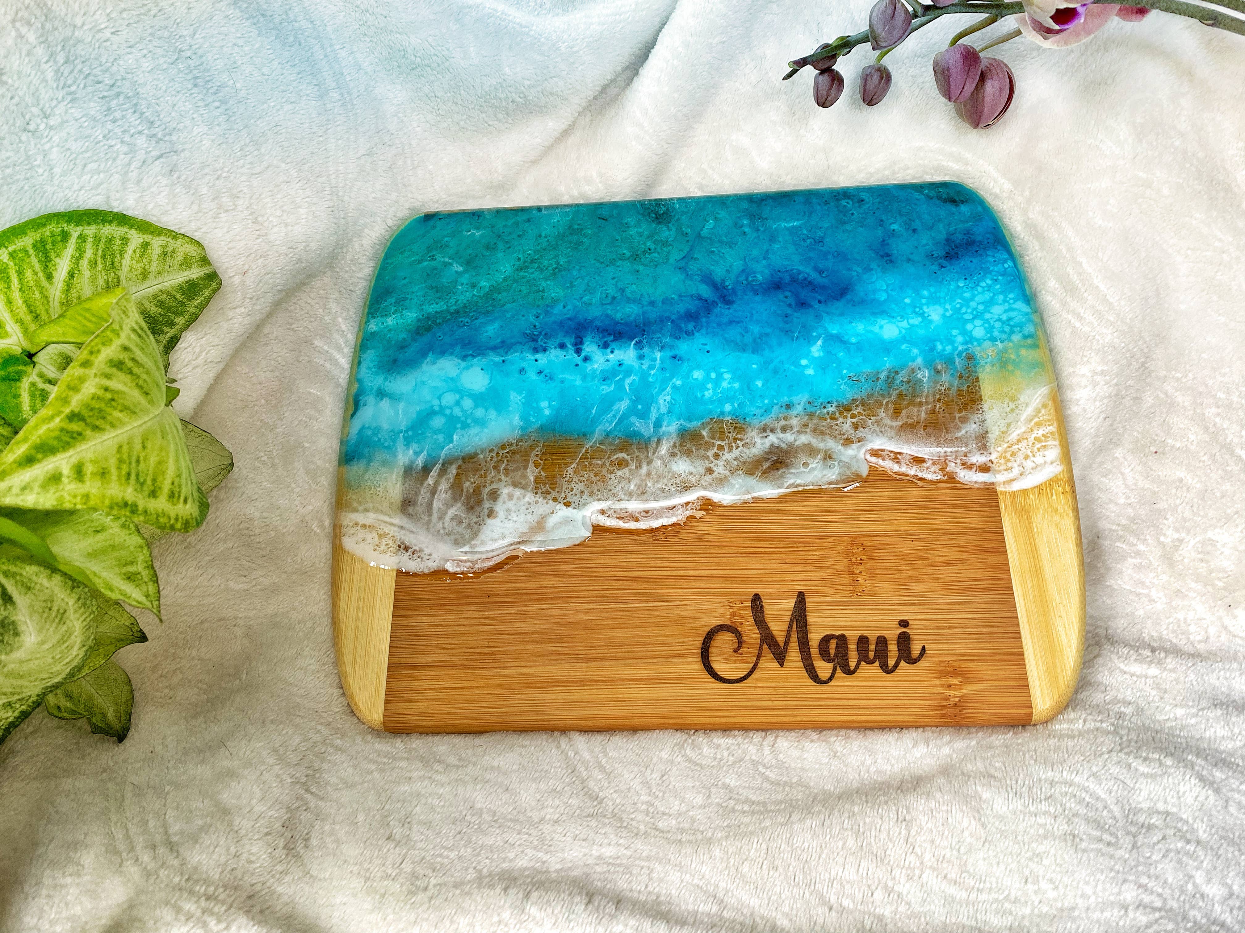 TBM Creations LLC - Wholesale Cheese Board - NEW | MAUI Ocean Charcuterie board Maui made| Serving board3