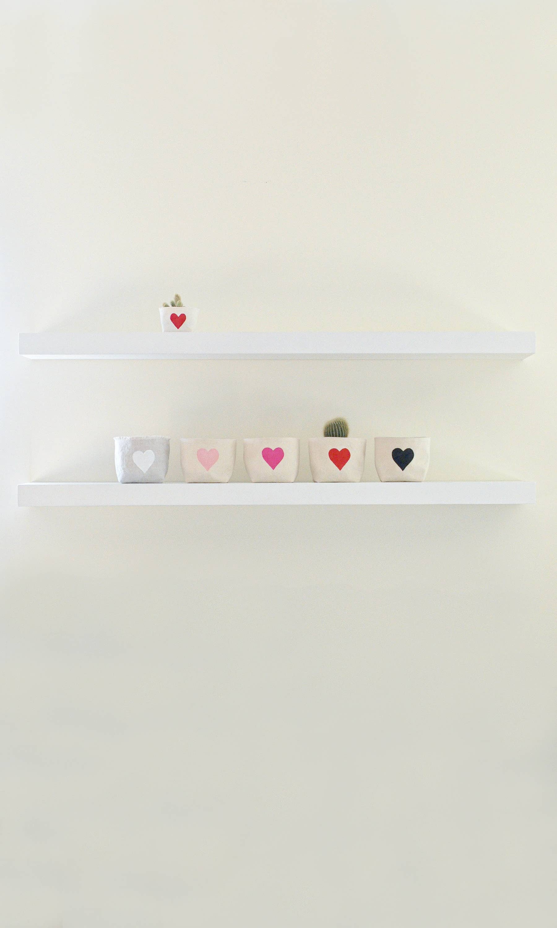 Gray Green Goods - Wholesale Plantenpot - Stoffen plantenbak met hartvormige blokprint — 4"5