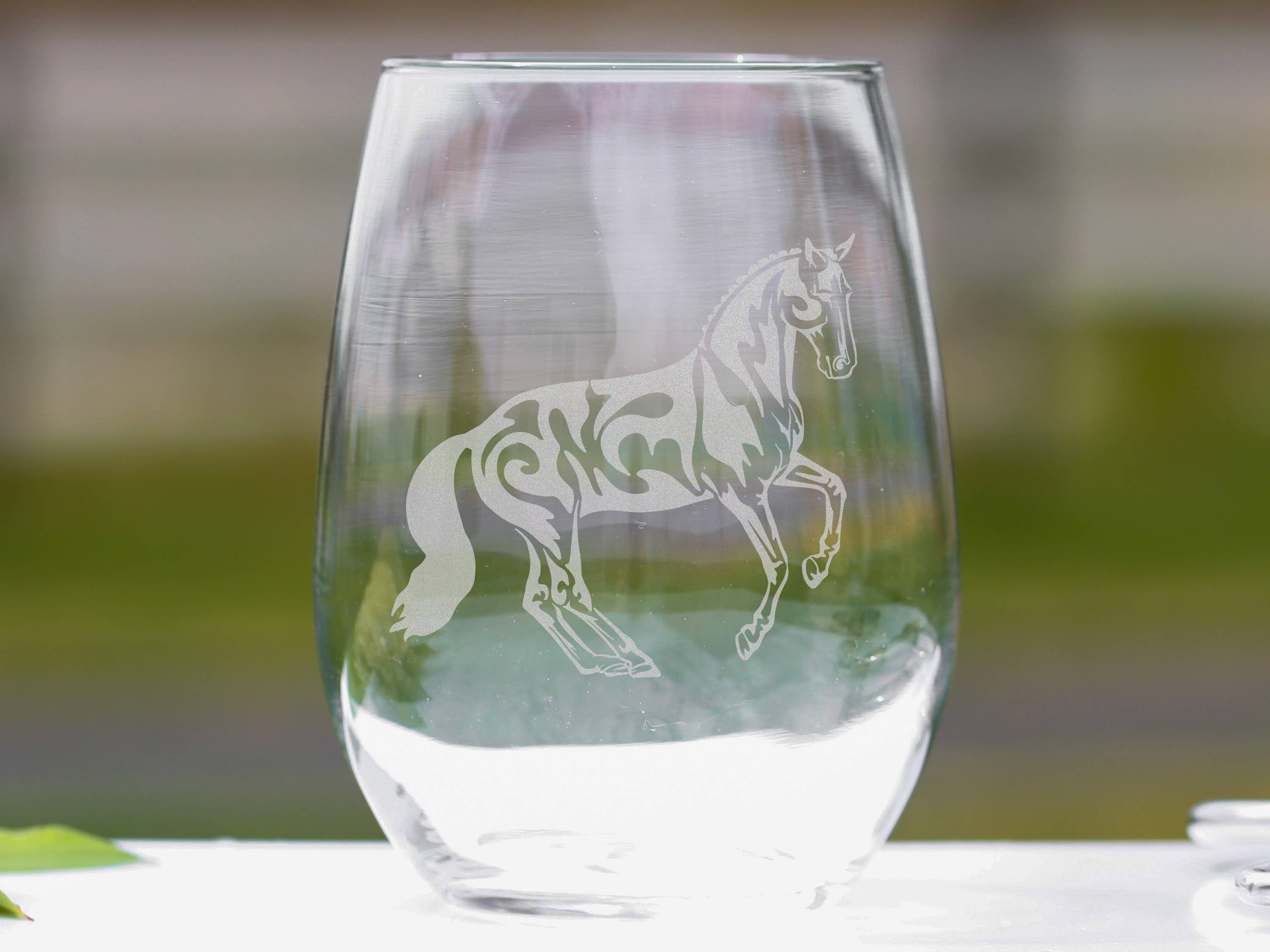 Classy Equine - Wholesale Wine Glass - Dressage Horse Pirouette Stemless Wine Glasses1
