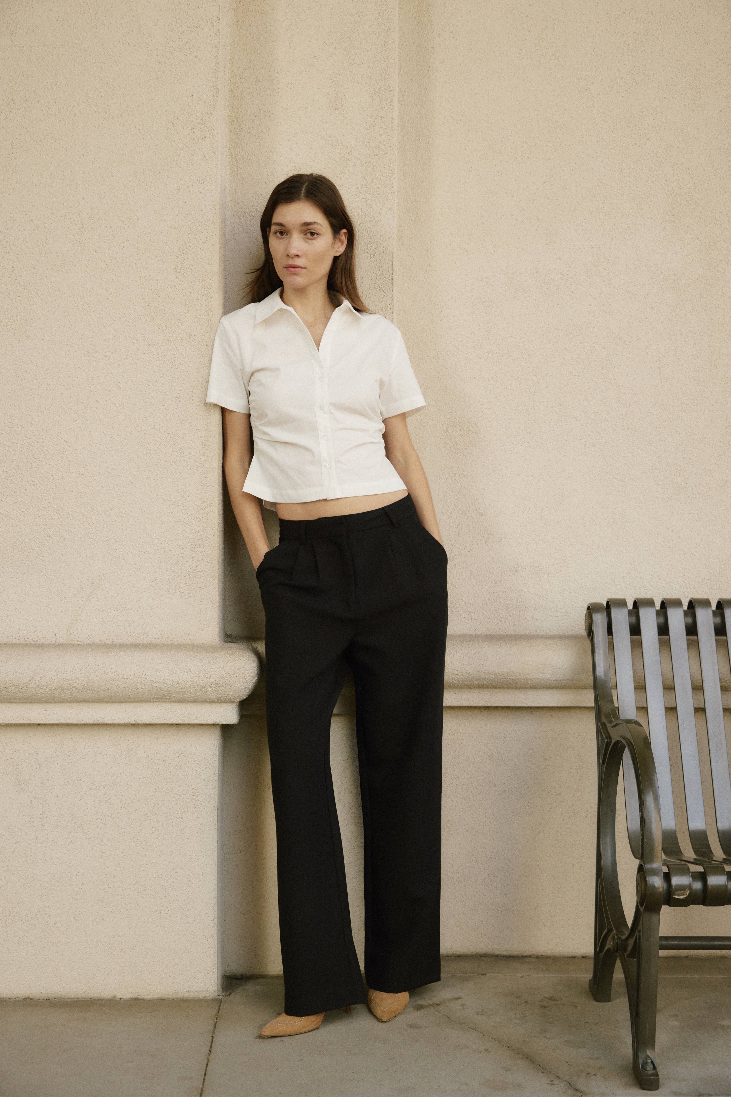 MOD REF - Wholesale Shirt - Women's - The Saxon Top | Short Sleeve Button-Down Shirt8