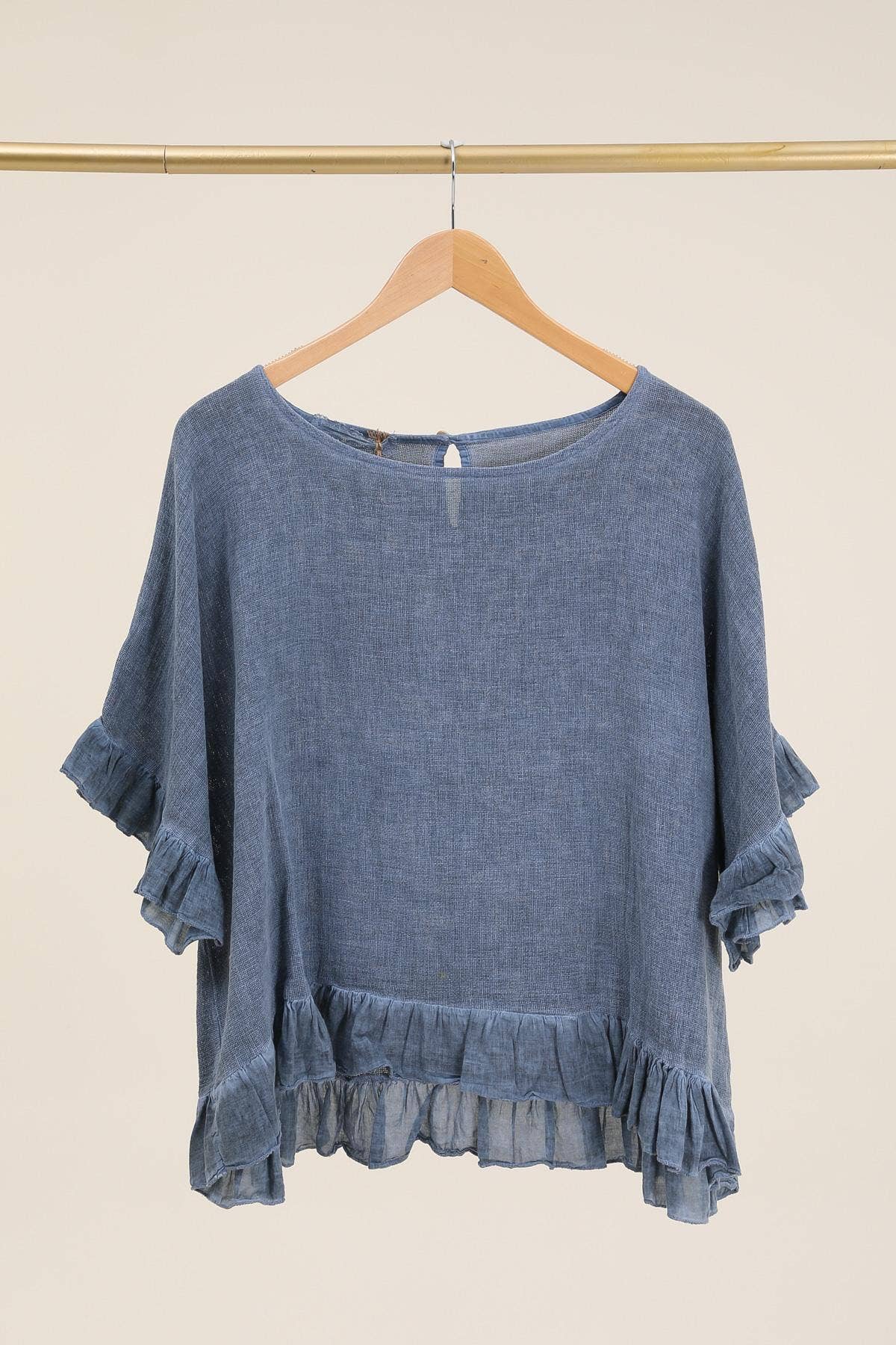 LÉA & LUC - Wholesale Blouse - Women's - Plain blouse in 50% Linen and 50% Cotton REF. 874758