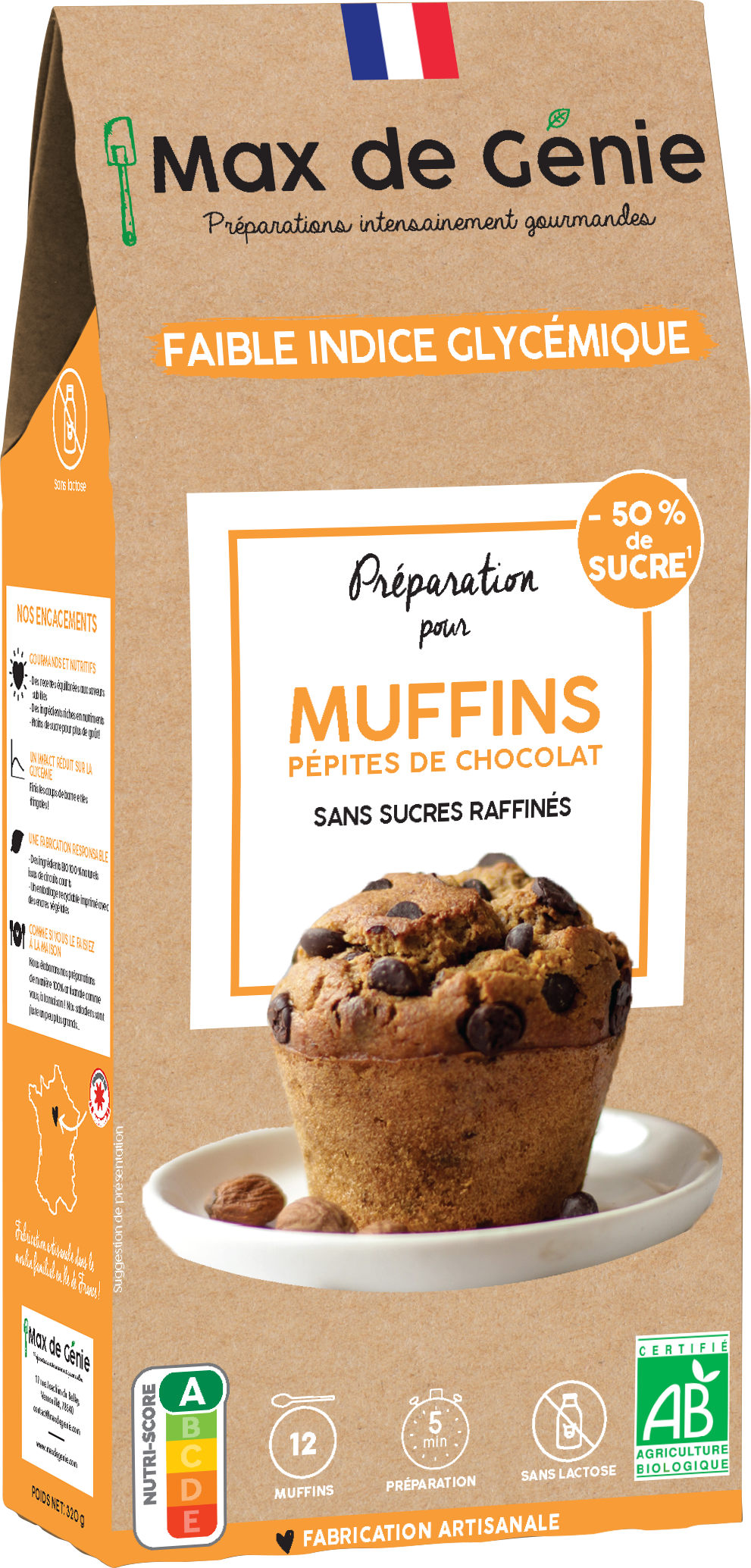 Max de Genie - Wholesale Muffin Mix - Organic Preparation for Chocolate Chip Muffins1
