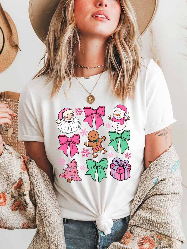 Kvinder Blød Grafisk T-shirt, Julemanden for engroshandel hos Khristee