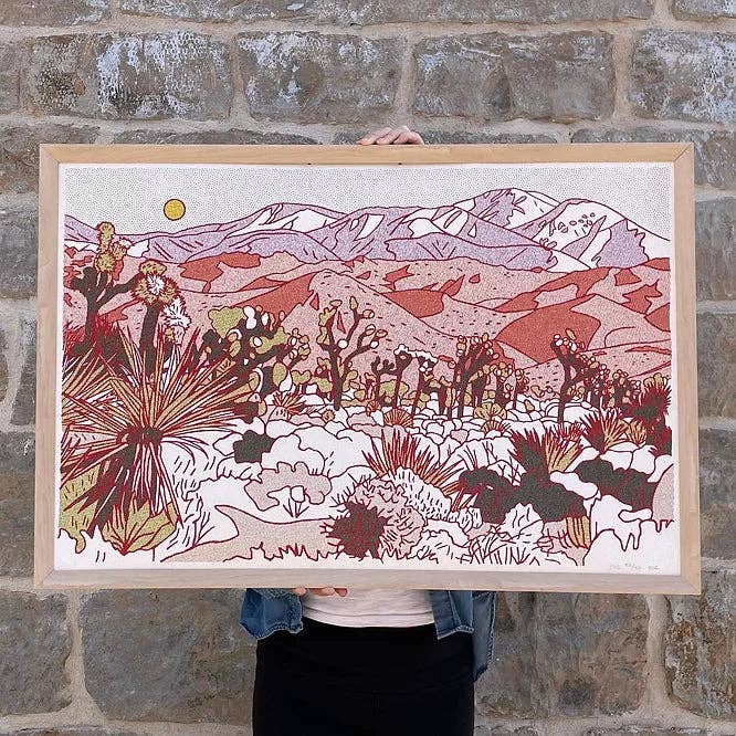 Caroline Clark - Wholesale Art Print - Purple Mountain Landscape Art Print0