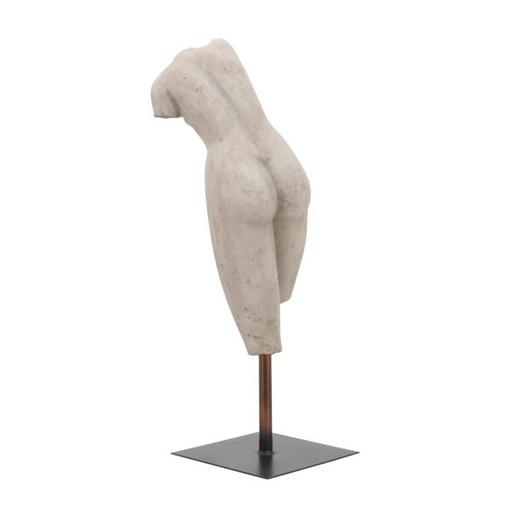 Sagebrook Home - Wholesale Sculpture - Gray 26x8 in. Resin Metal Torso Sculpture