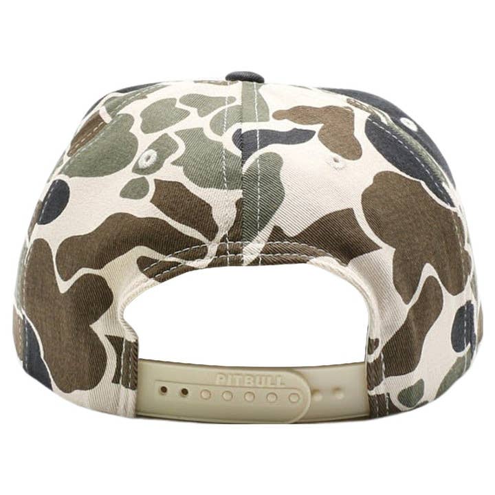 DOBBI - Wholesale Flat Brim Cap - Unisex - Old School Camo Unstructured Rope
