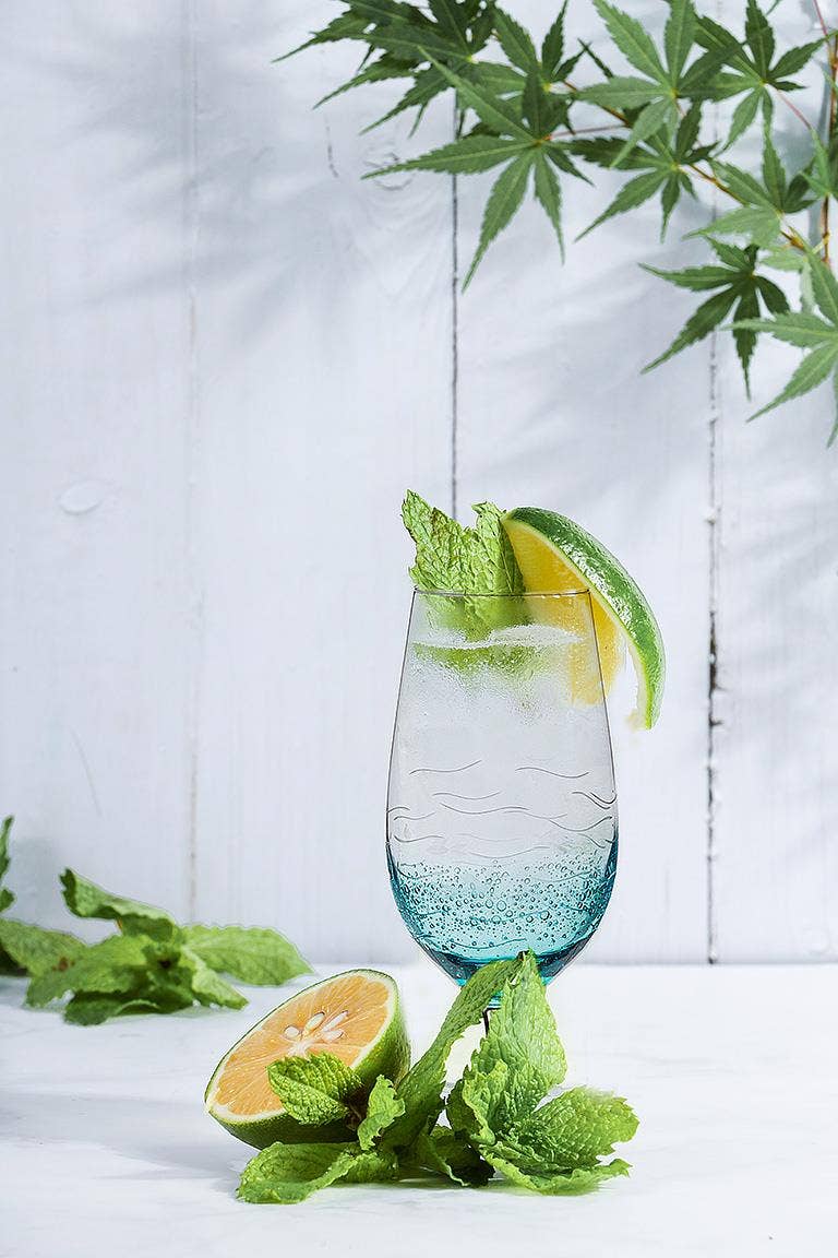 Abbott - Vente Verres à vin - Poisson Bleu/Transparent Verre Taillé9