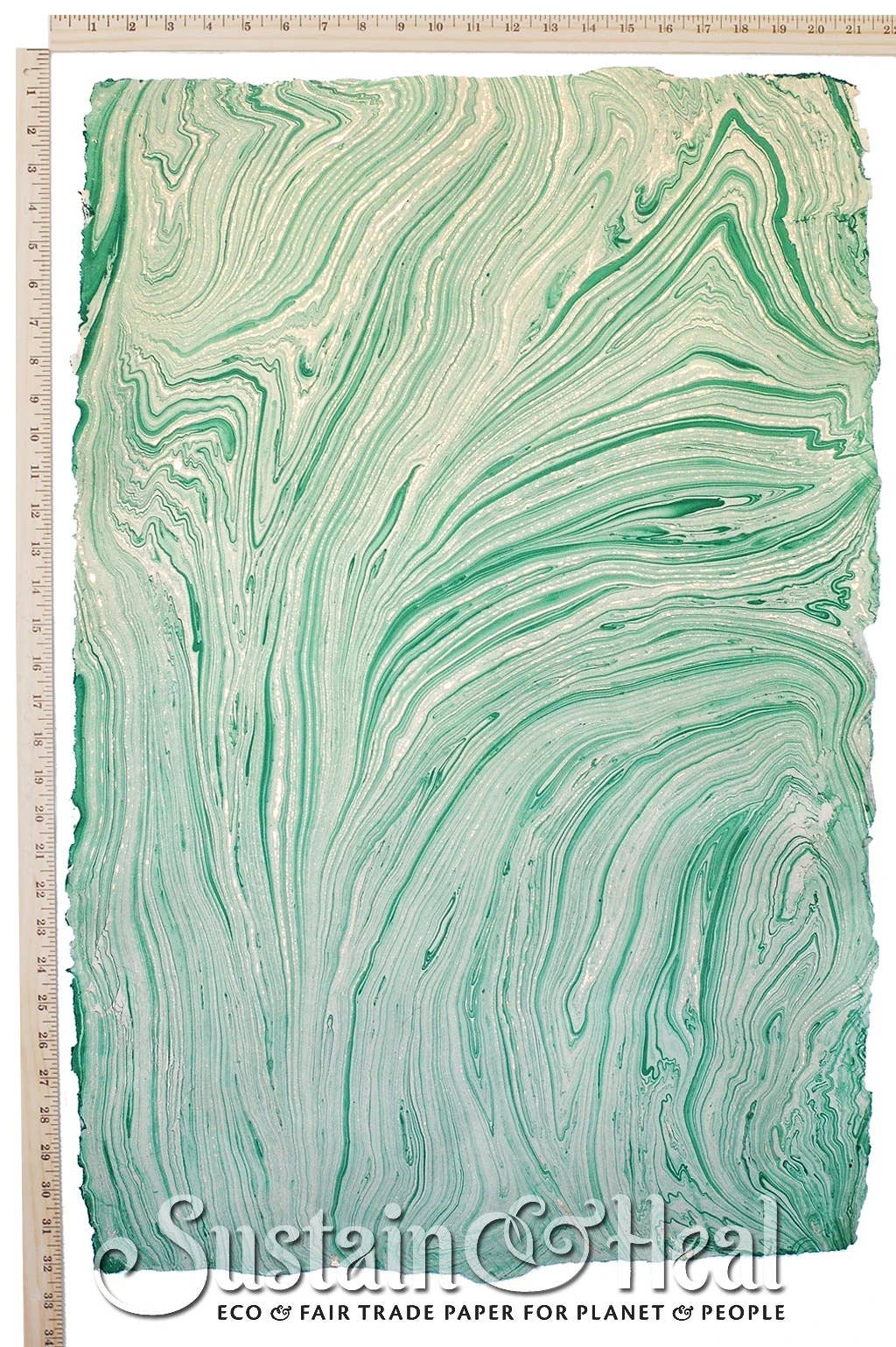 Sustain & Heal - Wholesale Flat Wrap - Mint Green Marble Sheet #361
