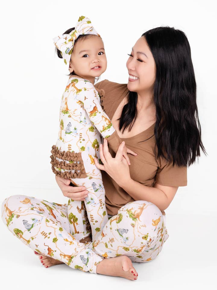Jammie Session formerly Big Dreams Little Jammies - Wholesale Jumpsuit - Baby - Oh Bother, It's Bedtime Ruffle Baby Bamboo Zipper Romper Pajamas–Unisex Toddler Sleepwear–Gender Neutral Baby Outfit–Newborn Gift–Boy girl Day Nightwear, kid clothing
