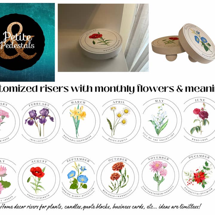 Flor mensual que significa elevador para venta al por mayor de Petite Pedestals