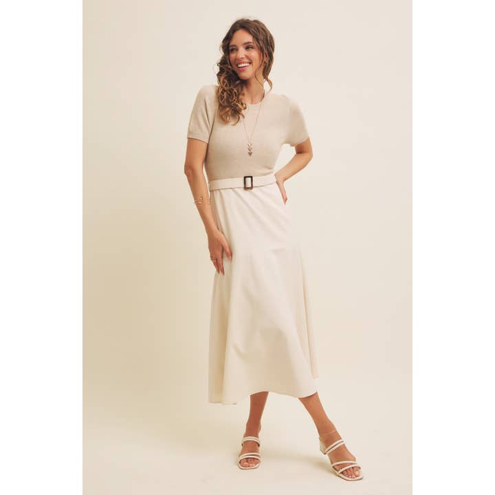 in february - Wholesale Dress - Women's - PHOTOGRAPHS LIKE A DREAM BELTED SWEATER TWOFER MIDI DRESS17