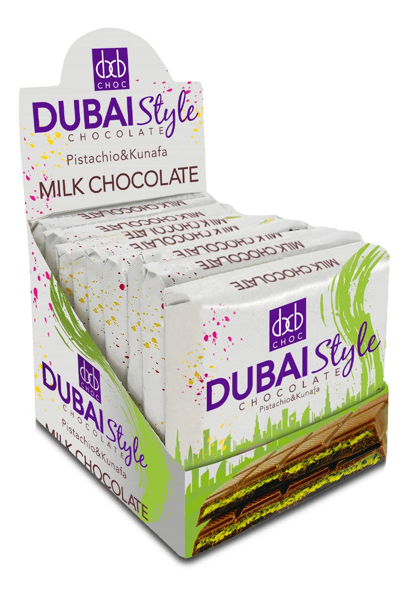 DXB CHOC - Wholesale Chocolate - DUBAI STYLE CHOCOLATE 80G BAR (PACK OF 9 BARS)2