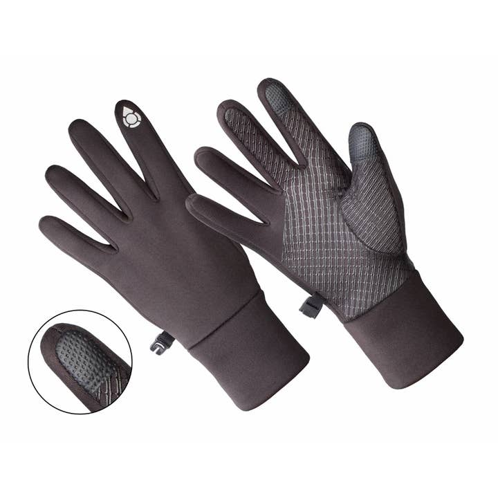 HANDS ON™ Ladies, Black Anti-Slip Touchscreen Running Gloves for wholesale by Hands On