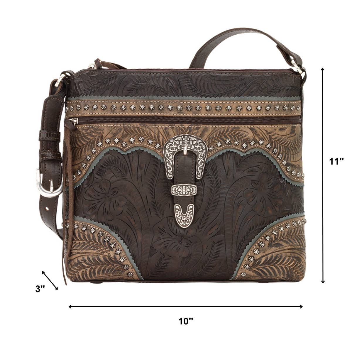 American West – Engroshandel Skuldertaske – til kvinder – Saddle Ridge Zip Top Skuldertaske8