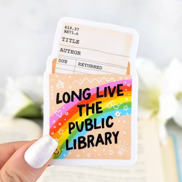 Long Live The Public Library vinyl sticker - Bookish sticker for wholesale by Aphrodite Bookclub