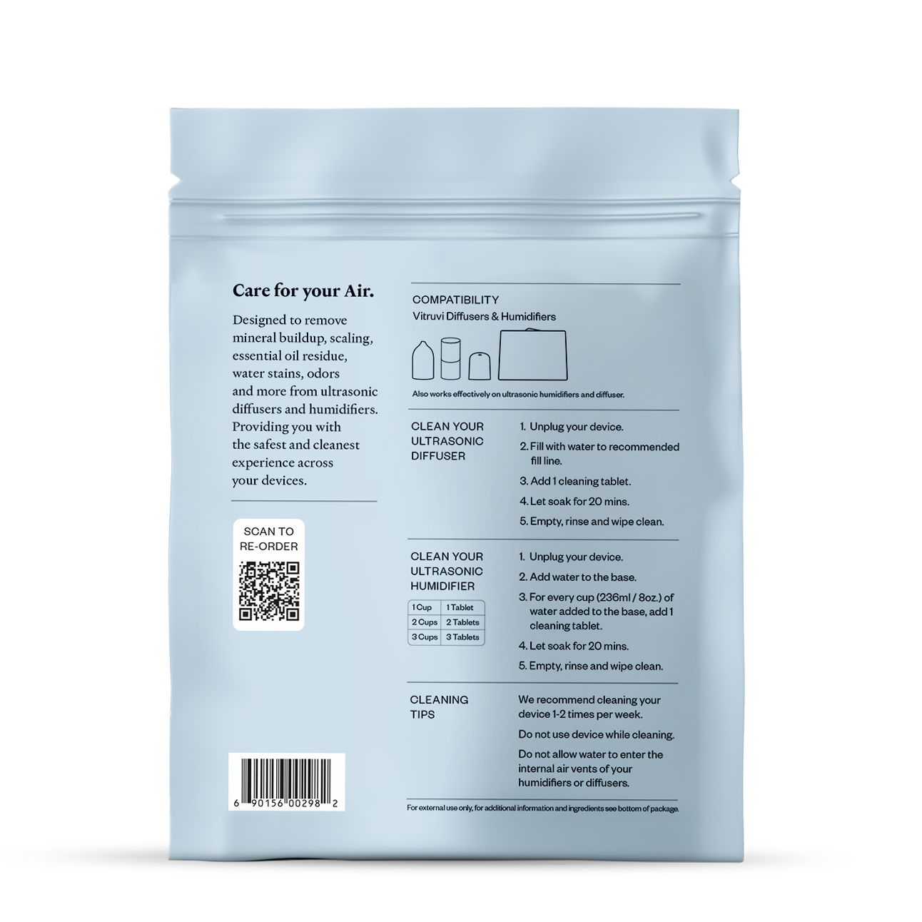 Vitruvi - Vente Diffuseur électronique - Tablettes de nettoyage1