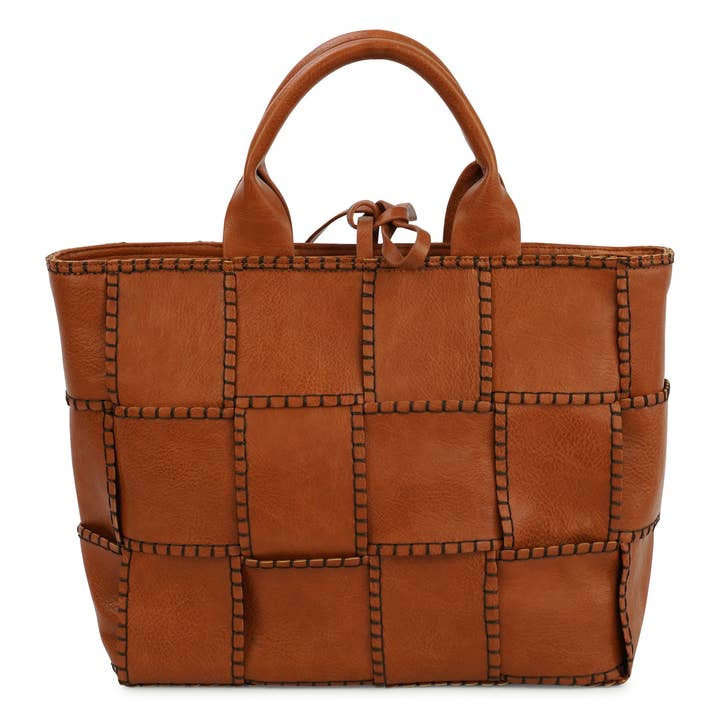 HJS - Wholesale Top Handle Bag - Women's - Handbag 'SADLE' - Noble in braided design2